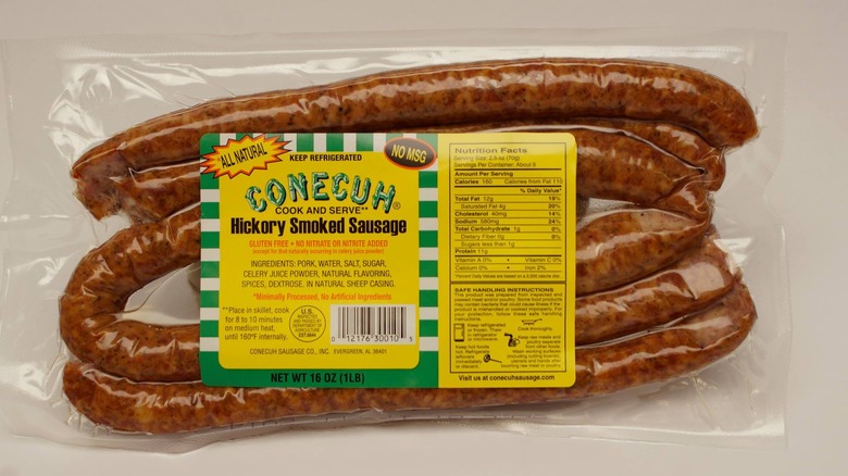Conecuh Sausage Co package of Hickory smoked sausage