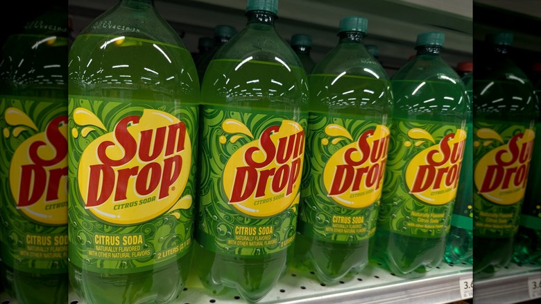 Brand Sun Drop Soda Bottle Products On Store Shelf at Publix