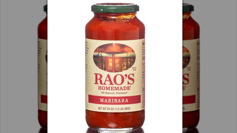 Jar of Rao's Homemade Marinara on white background