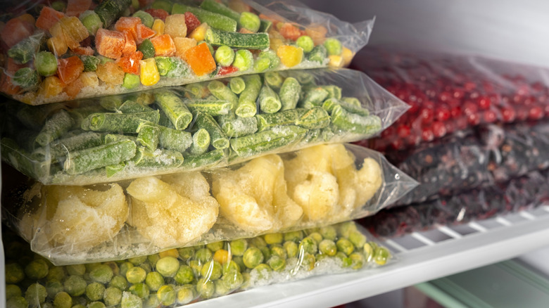 frozen foods in resealable bags