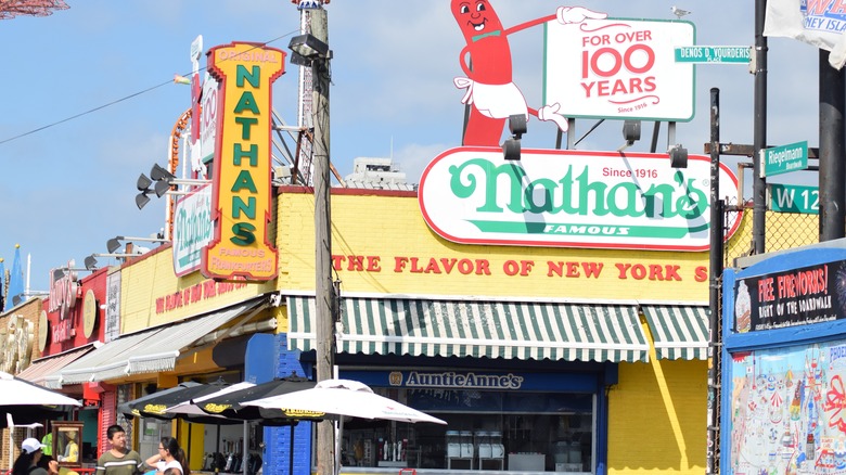 Exterior of Nathan's in Coney Island, Brooklyn