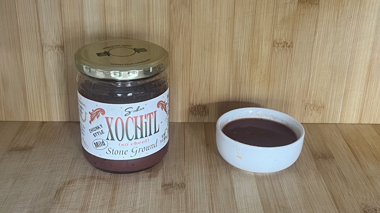 A jar of Xochitl salsa