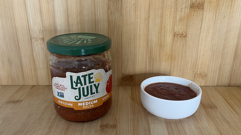 A jar of Late July salsa
