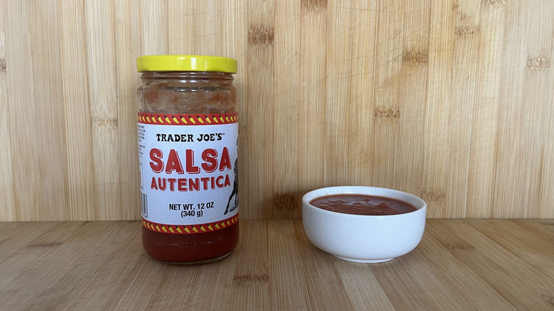 A jar of Trader Joe's Salsa Autentica