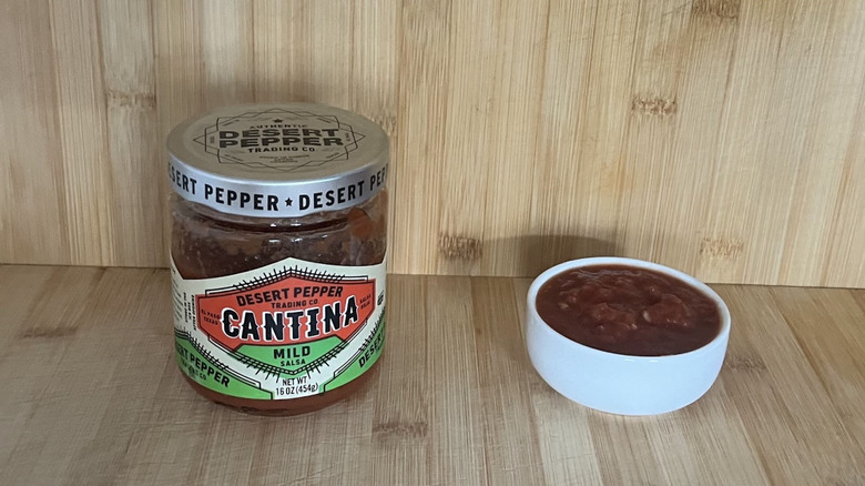 A jar of Desert Pepper Cantina style salsa
