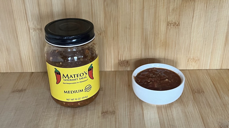 A jar of Mateo's salsa