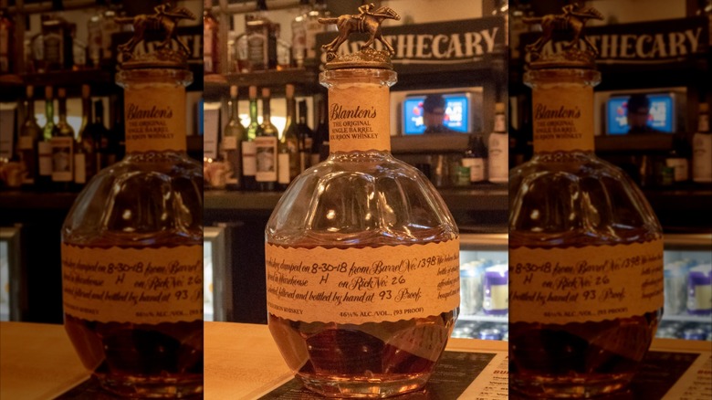 Bottle of Blanton's Single Barrel on a bar