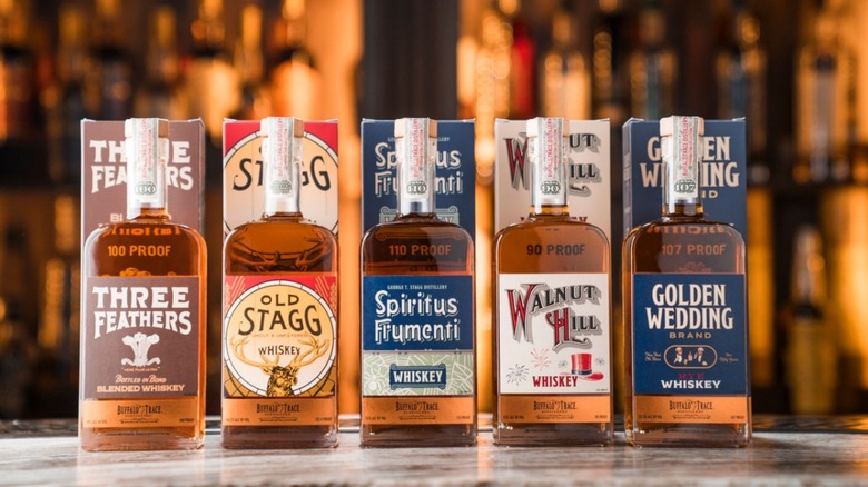 Five bottles from Buffalo Trace's Prohibition COllection