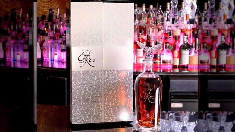 Bottle of Double Eagle Very Rare with presentation box on bar