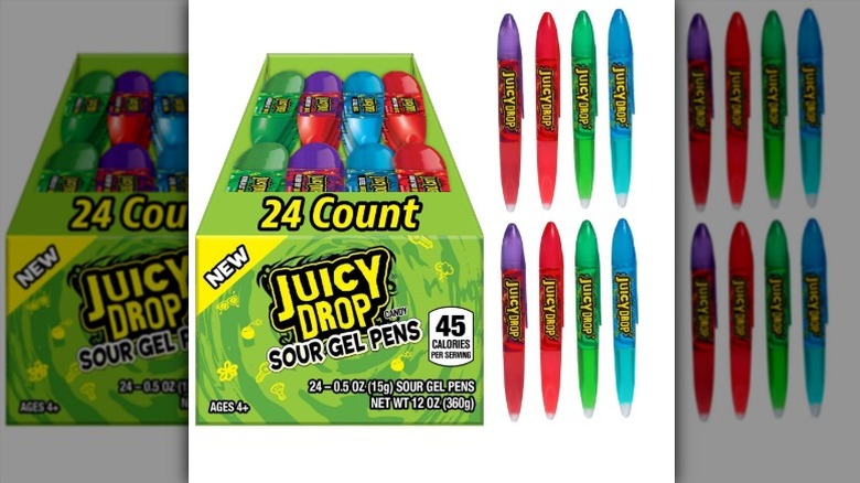 box of Juicy Drop Sour Gel Pens