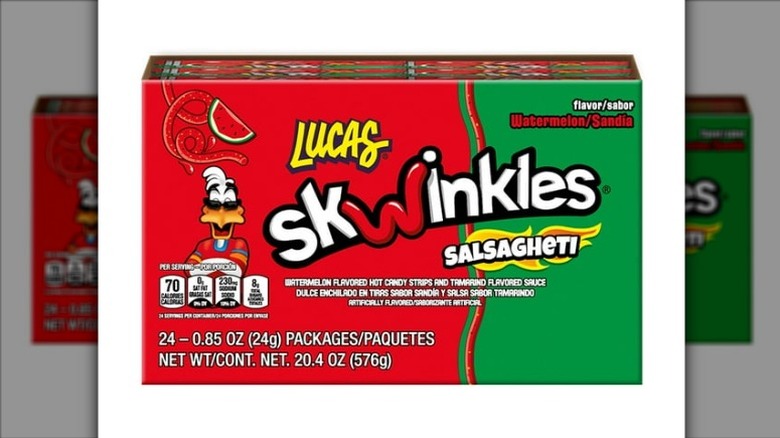 box of Lucas Skwinkles Salsagheti