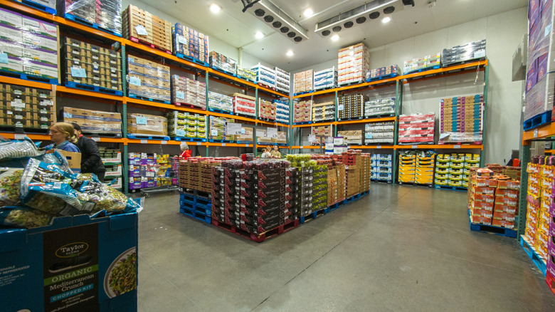 The interior of a Costco store in North Carolina.