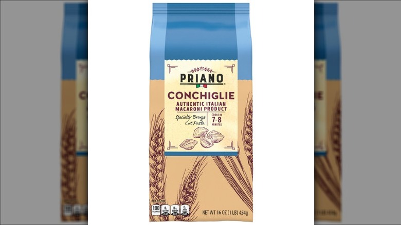 Package of Priano bronze-cut conchiglie from Aldi