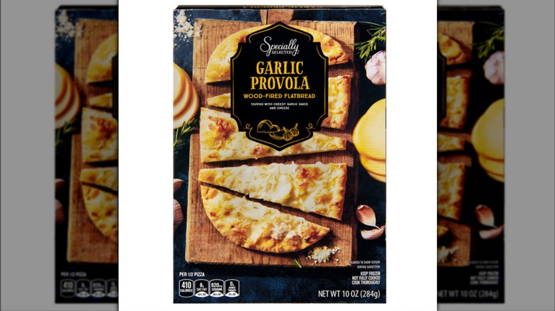 Package of Specially Selected Garlic Provola Wood-Fired Flatbread from Aldi