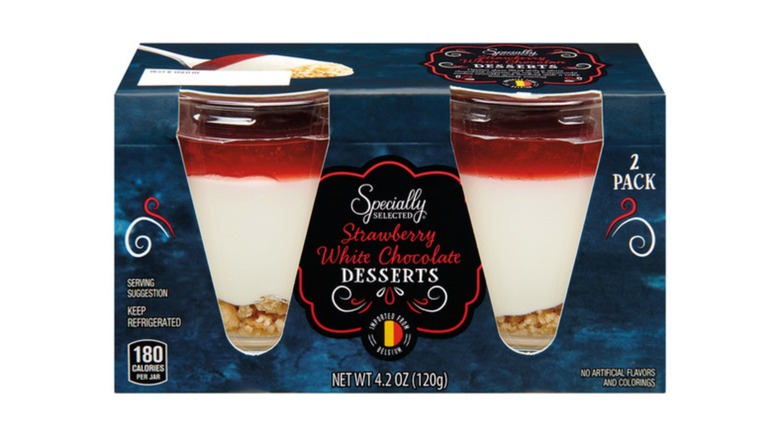 Two-pack of Specially Selected Strawberry White Chocolate Dessert cups from Aldi