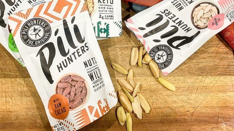 assortment of Pili Hunters bagged pili nuts