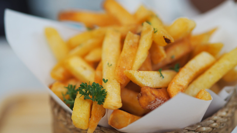 Basket of golden fries