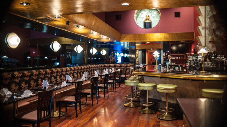 Interior of Frank Fat's with booth seating and bar