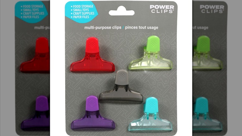a Five-pack of bag clips from Dollar Tree in multiple colors