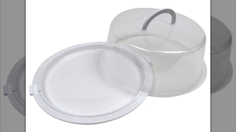 Dollar Tree Sure Fresh brand plastic lidded cake holder