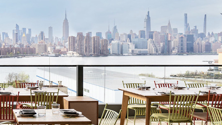 Laser Wolf restaurant terrace with city views of New York