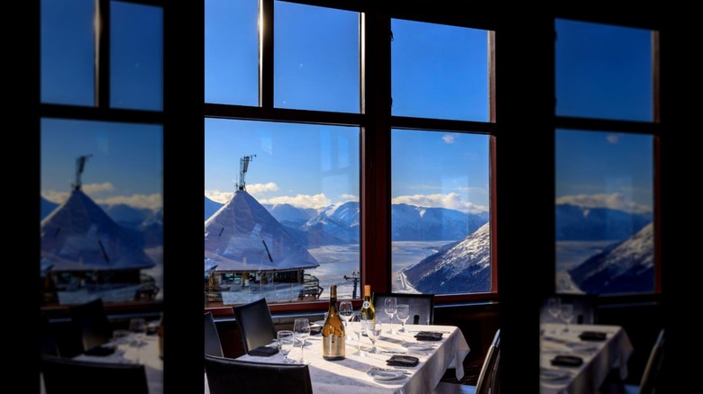 Seven Glaciers restaurant table, Girdwood, Alaska