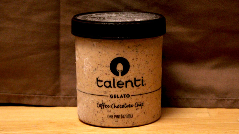 A pint of Talenti Coffee Chocolate Chip Gelato