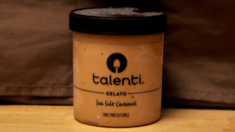A pint of Talenti Sea Salt Caramel Gelato