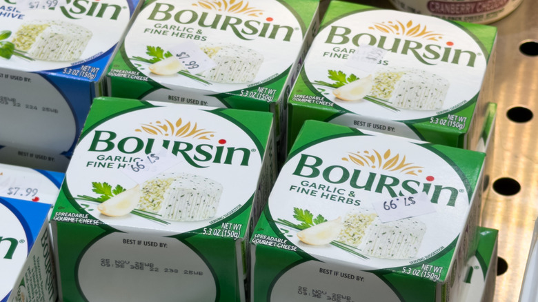 Boxes of Boursin cheese