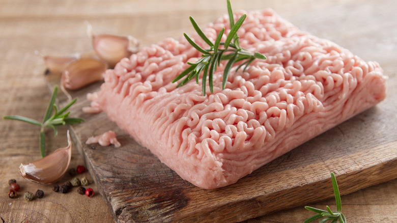 Block of ground turkey