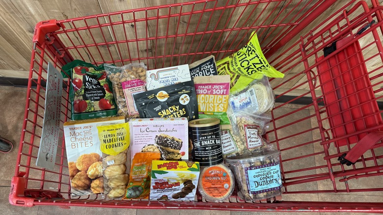 a basket of all the underrated Trader Joe's snacks