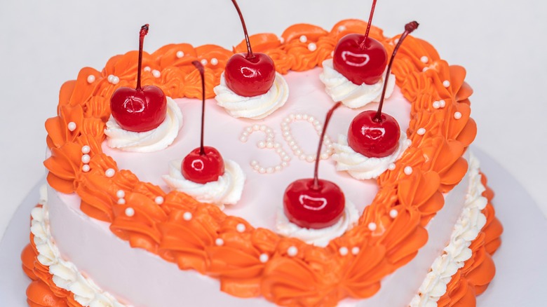 Heart-shaped lambeth cake