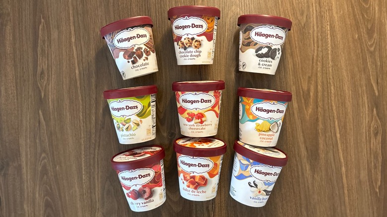 haagan dasz ice cream on table