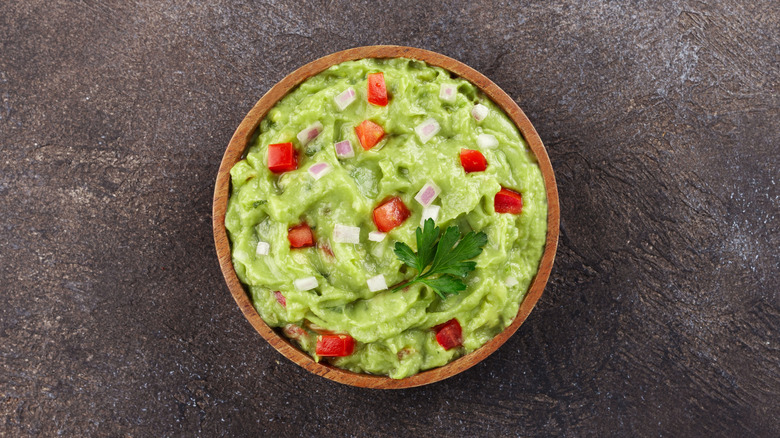 A bowl filled with guacamole