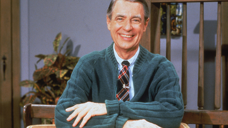 Mister Rogers on set of Mister Rogers show