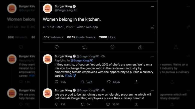 Screenshot of Burger King UK post on Twitter
