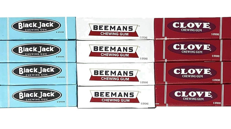 Black Jack, Beemans, and Clove gum packs