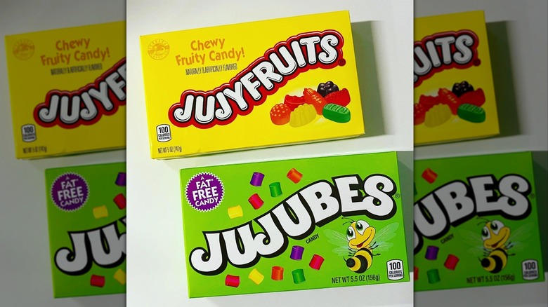 A box of Jujyfruits and Jujubes