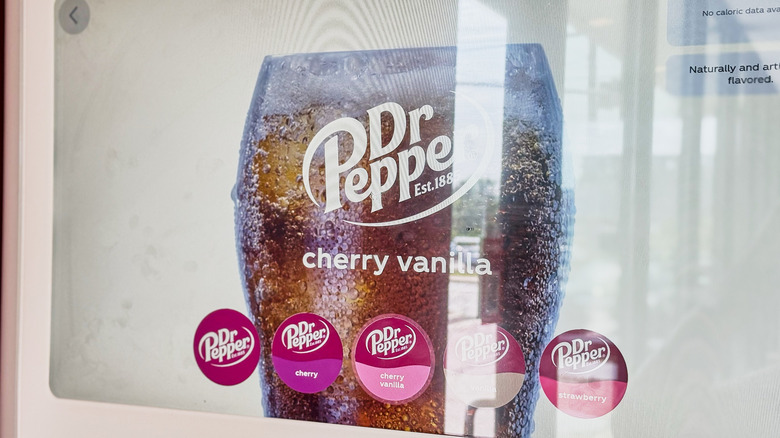 Dr. Pepper cherry vanilla on the freestyle screen