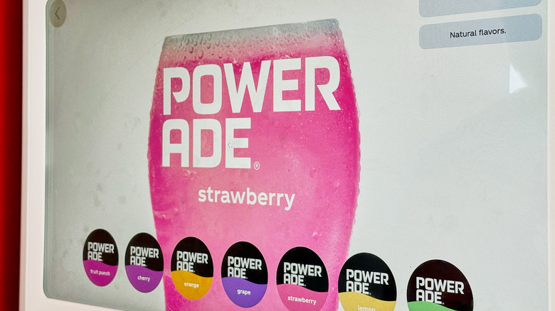 Powerade strawberry on Freestyle screen