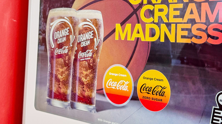 orange cream Coca-cola on freestyle screen