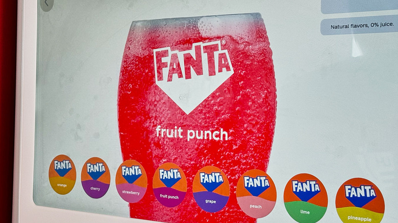 Fanta fruit punch on Freestyle screen