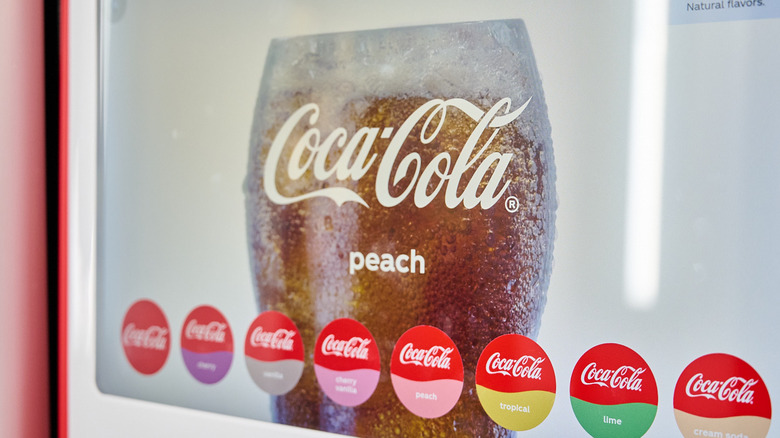 Coca-Cola peach on the freestyle screen