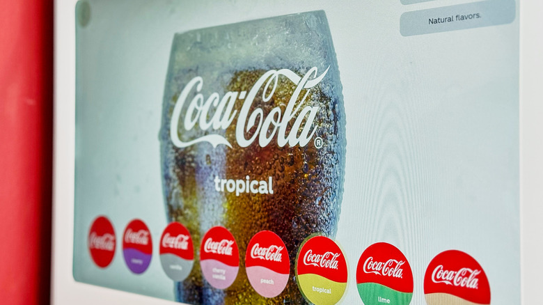 Coca-cola tropical on the freestyle screen