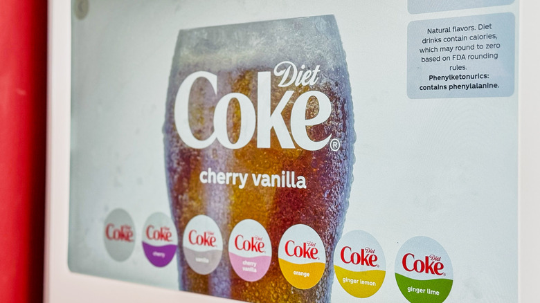 Diet Coke cherry vanilla on the freestyle screen