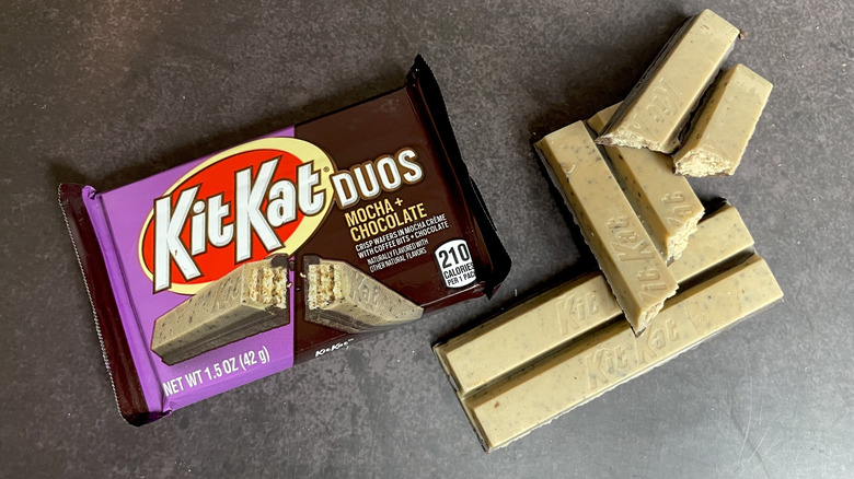 A Kit Kat Duos Mocha and Chocolate bar