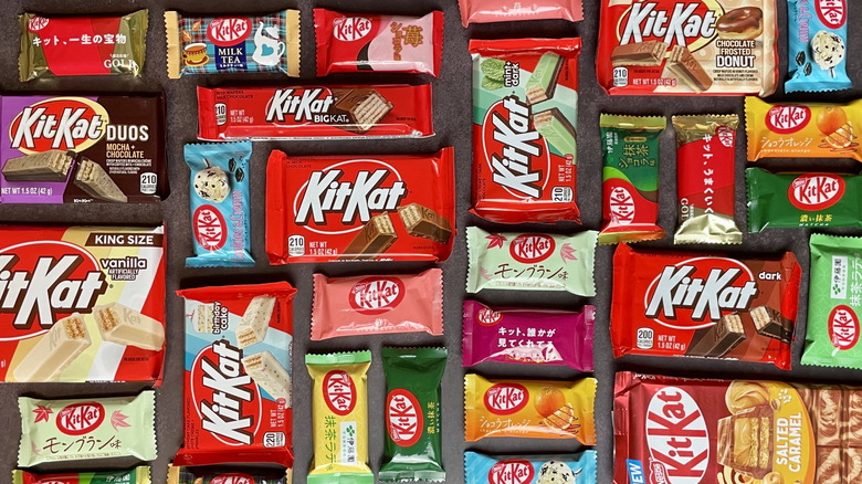 Dozens of different American and international Kit Kat flavors