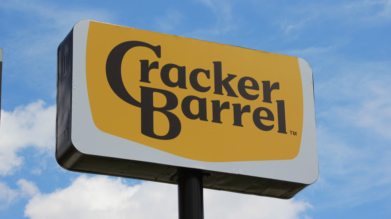 A Cracker Barrel sign with the short-lived updated logo from August 2025
