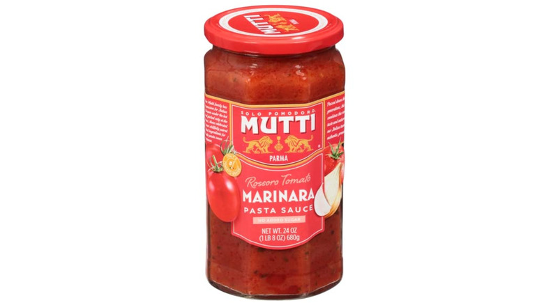 Jar of Mutti marinara sauce