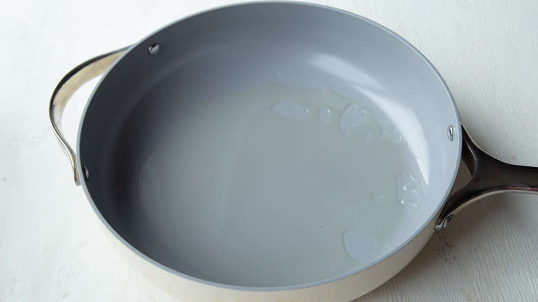 oil in a frying pan